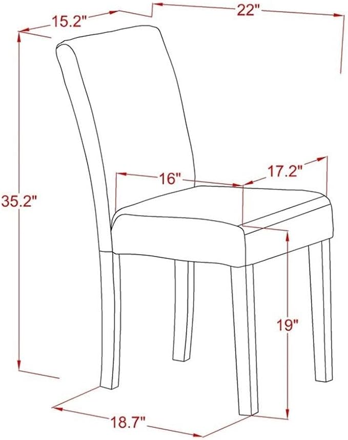 East West Furniture V097AB264-5 5 Piece Kitchen Table & Chairs Set Includes a Rectangle Dining Room Table with V-Legs and 4 White Faux Leather Upholstered Chairs, 40x72 Inch, Multi-Color