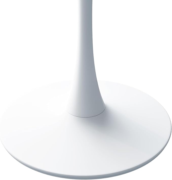 31.5 in Hexagonal Pedestal Dining Table for 2, Small Tulip Bistro Table with Metal Base, Space Saving Breakfast Nook Furniture for Home Cafe Apartment, Marble White