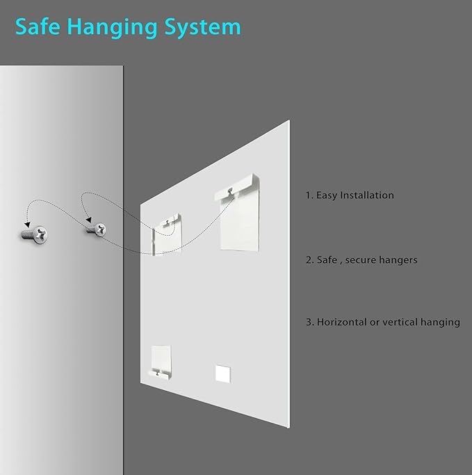 60x28 Inch Bathroom Mirror Frameless Beveled Edge Rectangle Wall Mirror Explosion Proof and Shatterproof Bathroom Vanity Mirror Wall Mounted Hang Firmly (Horizontal or Vertical)