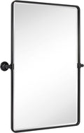 TEHOME Pivot Oil Rubbed Bronze Rectangle Bathroom Mirror Beveled Tilting Rectangular Bathroom Vanity Mirrors for Wall Vertical Wall Mounted Pivoting Mirrors, 25x35''