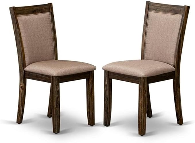 East West Furniture X777MZ716-9 9 Piece Dining Room Set Includes a Rectangle Dining Table with X-Legs and 8 Dark Khaki Linen Fabric Upholstered Chairs, 40x72 Inch, Multi-Color