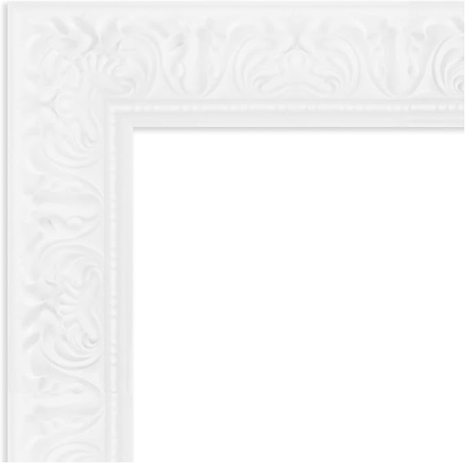 Amanti Art White Bathroom Mirror for Over Sink, 29x35 Luxe White Rectangle Vanity Mirror, Large Traditional Frame, Hangs Horizonally and Vertically, Bathroom Wall Decor, Beveled Edge