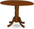 East West Furniture DLPF5-BCH-W 5 Piece Dinette Set for 4 Includes a Round Dining Room Table with Dropleaf and 4 Dining Chairs, 42x42 Inch, Black & Cherry