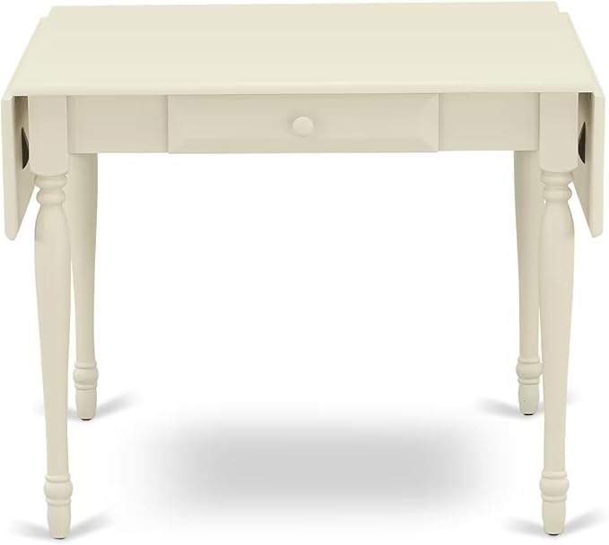 East West Furniture MZAV5-LWH-W 5 Piece Dinette Set for 4 Includes a Rectangle Dining Room Table with Dropleaf and 4 Dining Chairs, 36x54 Inch, Linen White