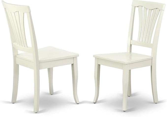 East West Furniture DLAV3-LWH-W 3 Piece Dining Table Set for Small Spaces Contains a Round Dining Room Table with Dropleaf and 2 Wood Seat Chairs, 42x42 Inch, Linen White