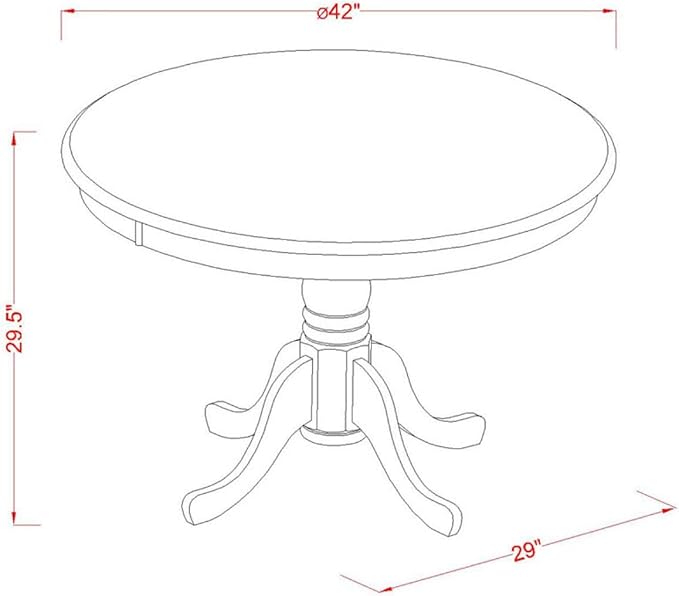 East West Furniture HLIP3-MAH-C 3 Piece Dining Room Furniture Set Contains a Round Dining Table with Pedestal and 2 Linen Fabric Upholstered Chairs, 42x42 Inch, Mahogany