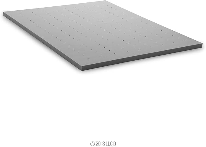 Lucid 2 Inch Ventilated Bamboo Charcoal Memory Foam Mattress Topper - Twin XL Mattress Topper