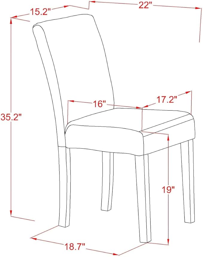 East West Furniture V777AB747-9 9 Piece Dining Room Table Set Includes a Rectangle Kitchen Table with V-Legs and 8 Light Sable Linen Fabric Parsons Dining Chairs, 40x72 Inch, Multi-Color