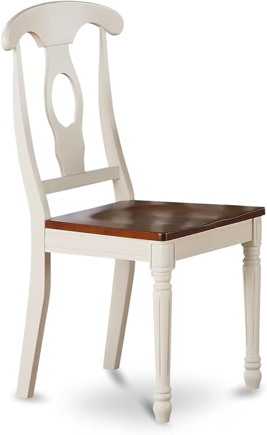 East West Furniture MZKE3-WHI-W 3 Piece Dining Table Set for Small Spaces Contains a Rectangle Dining Room Table with Dropleaf and 2 Wood Seat Chairs, 36x54 Inch, Buttermilk & Cherry
