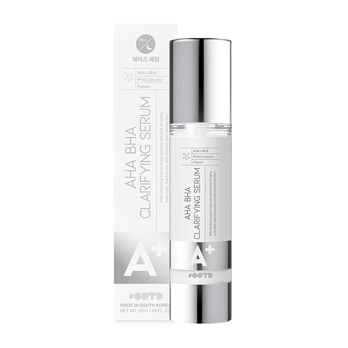 AHA BHA Serum Korean Overnight Face Serum, Acne Serum for Oliy & Sensitive Skin, Exfoliating Face Serum P.M, AHA BHA PHA, Papain, Cell Turnover Refine Serum Cream 50g
