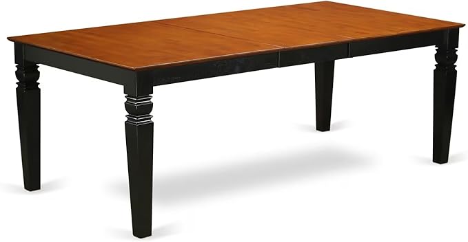 East West Furniture LGAN5-BCH-C 5 Piece Kitchen Table Set for 4 Includes a Rectangle Dining Room Table with Butterfly Leaf and 4 Linen Fabric Upholstered Chairs, 42x84 Inch, Black & Cherry
