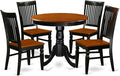 East West Furniture ANWE5-BCH-W 5 Piece Dining Set Includes a Round Kitchen Table with Pedestal and 4 Dining Room Chairs, 36x36 Inch, Black & Cherry