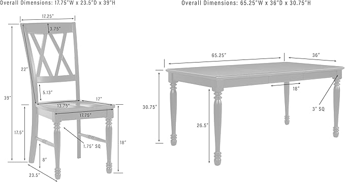 Crosley Furniture Shelby 5-Piece Traditional Dining Table Set for 4, Dinner Tables with Kitchen Chairs, Navy/Dark Cherry