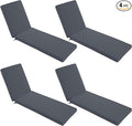 Chaise Lounge Cushions Outdoor Set of 4 - Waterproof and Fade Resistant Sun Lounger Replacement Cushions - Patio Lounger Pads with Removable Cover for Pool, Deck, 80 x 26 x 3 Inch, Dark Grey