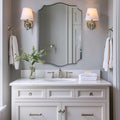 ANDY STAR Chrome Mirror 24x36, Polished Silver Bathroom Mirror, Modern Wavy Mirror with Sophisticated Curved Design, SUS304 Anti-Rust, 1’’ Deep Wall-Mounted Vertically/Horizontally