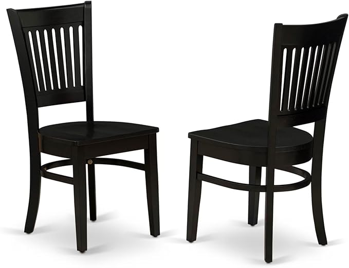 East West Furniture ANVA3-BLK-W 3 Piece Kitchen Table Set for Small Spaces Contains a Round Dining Room Table with Pedestal and 2 Dining Chairs, 36x36 Inch, Black