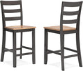 Signature Design by Ashley Gesthaven Solid Wood Frame Counter Height Barstool, Set of 2, Natural/Brown