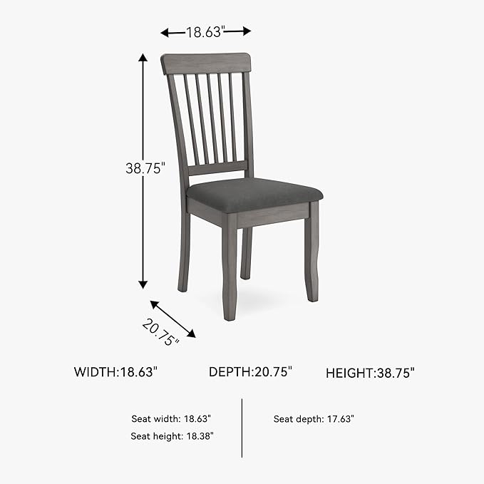 Signature Design by Ashley Shullden Casual Dining Room Side Chair with Spindle Back, 2 Count, Gray