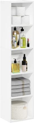 Furinno Luder Bookcase / Book / Storage, 5-Tier Cube, White