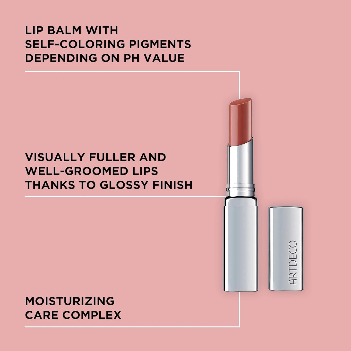 ARTDECO Color Booster Lip Balm in nude - nourishing lip balm with color-adapting pigments - lip plumper with spearmint flavor - prevents dryness & chapping - lip care with kernel oil - 0.1 Oz