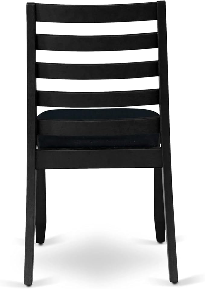 X07X1-B06-24 9-pc Modern Dining Room Table Set a Rectangular Dining Table and 2 wooden Benches and 7 Black Polyester Stackable Chair, 39x120 Inch, Wire Brushed Black