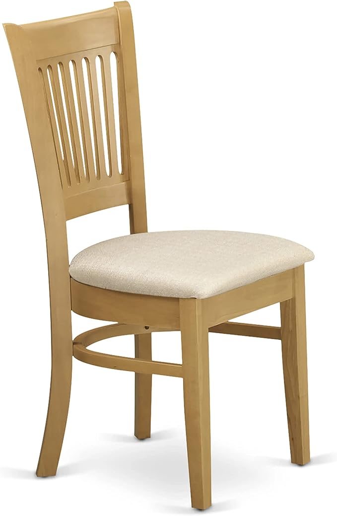 East West Furniture NDVA3-OAK-C 3 Piece Dining Room Furniture Set Contains a Rectangle Kitchen Table with Dropleaf and 2 Linen Fabric Upholstered Dining Chairs, 30x48 Inch, Oak