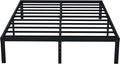 EMODA Queen Bed Frame No Box Spring Needed 14 Inch Heavy Duty Metal Platform BedFrame Queen Size with Steel Slats, Easy Assembly, Black