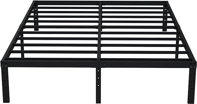 EMODA 14 Inch California King Bed Frames Heavy Duty Metal Cal King Platform with Steel Slats Support, No Box Spring Needed, Noise Free, Black