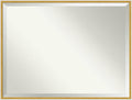 Amanti Art White Bathroom Mirror for Over Sink, 31x41 Paige White Gold Rectangle Vanity Mirror, X-Large Modern Contemporary Wood Frame, Hangs Horizonally and Vertically, Bathroom Wall Decor, Beveled