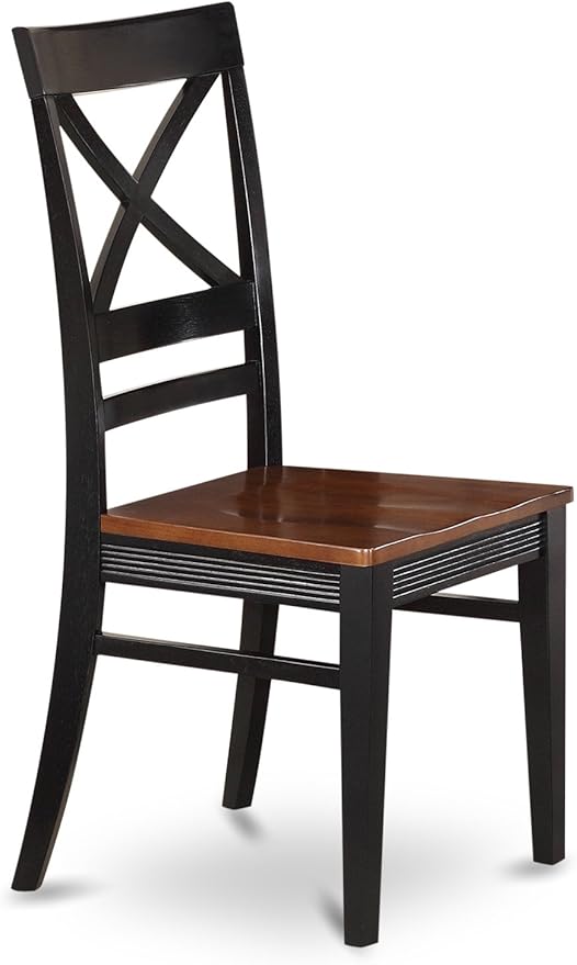East West Furniture NIQU6-BCH-W 6 Piece Dining Room Table Set Contains a Rectangle Kitchen Table with Butterfly Leaf and 4 Dining Chairs with a Bench, 36x66 Inch, Black & Cherry
