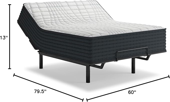 Signature Design by Ashley Hybrid 1300 13 Inch Plush Gel Memory Foam Mattress with Edge Support for Pressure Relief, Queen, Fiberglass Free, Mattress in A Box