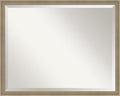 Amanti Art Brown Bathroom Mirror for Over Sink, 24x30 Florence Light Brown Rectangle Vanity Mirror, Large Casual Frame, Hangs Horizonally and Vertically, Bathroom Wall Decor, Beveled Edge from WI, USA