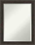 Amanti Art Brown Wall Mirror 28x22 Shipwreck Greywash Narrow Rectangle Bathroom Mirror for Wall Decor Living Room, Medium Traditional Frame, Hangs Horizonally and Vertically, Bathroom Decor, Beveled