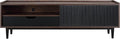Manhattan Comfort Duane Modern Ribbed 55 Inch TV Stand with 1 Drawer, 2 Shelves, Sliding Door, and Wire Management, Mid-Century Style Entertainment Center and Media Console for Living Room, Black