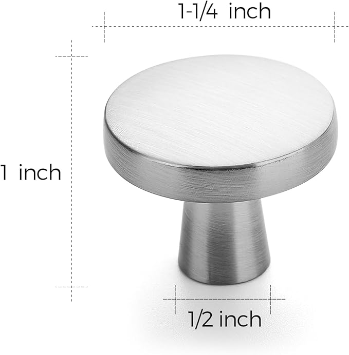 Ravinte 15 Pack Drawer Pulls 1-1/4 Inch Kitchen Cabinet Knobs Brushed Nickel Round Dresser Drawer Knobs Solid Dresser Knobs Drawer Knobs Simple Cabinet Hardware for Cupboard Drawer Pulls