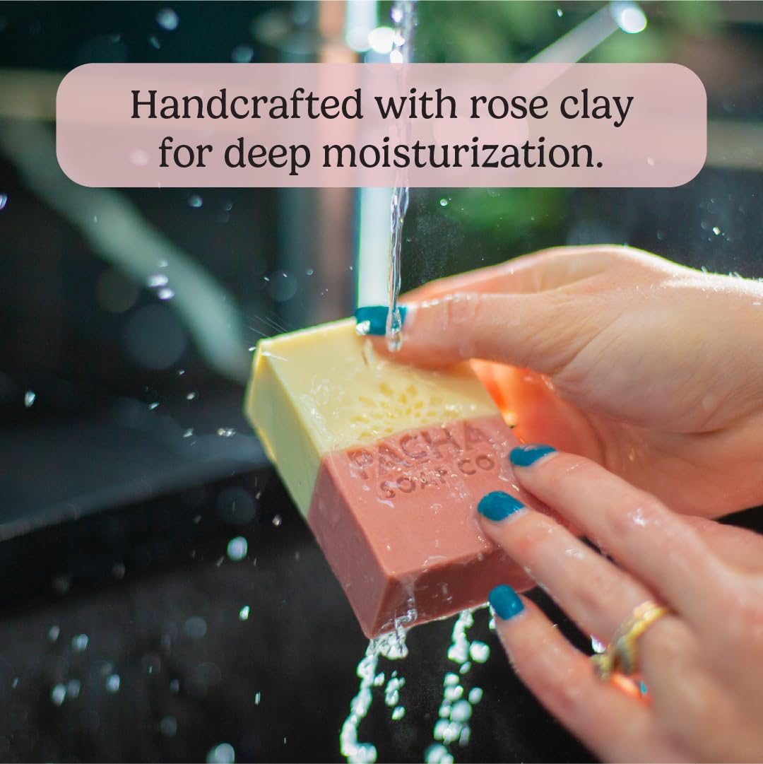 Pacha Soap Co. Bar Soap - Premium, Handcrafted, Hydrating, Natural Face Wash, Hand Cleanser, Body Wash, Soothing Essential Oils (Jasmine Gardenia, 5-Pack, 4 oz ea)