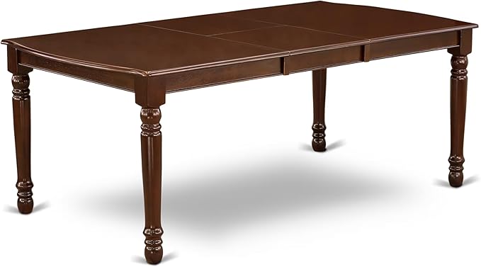 East West Furniture DODA5-MAH-32 5 Piece Kitchen Table Set Consists of a Rectangle Dining Table with Butterfly Leaf and 4 Polyester Fabric Padded Chairs, 42x78 Inch, Mahogany