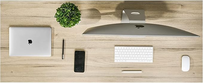 Kaboon Universal Tabletop 60"x18", Solid One-Piece Melamine Table Top, Double Desk L-Desk DIY, Home and Office Countertop, Oak/Grey Tone