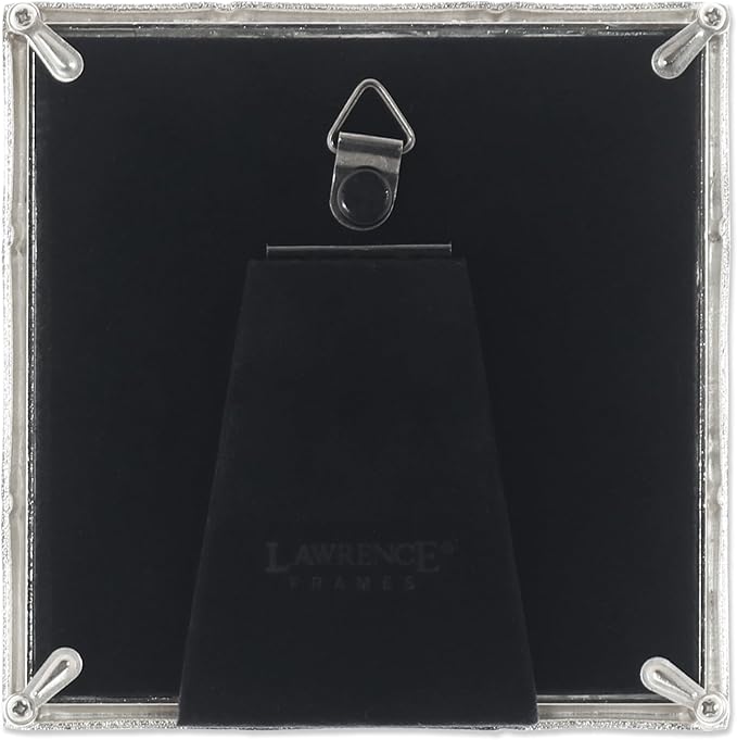Lawrence Frames Bamboo Design Metal Frame, 4x4, Silver