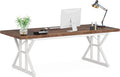 LITTLE TREE 70.8-Inch Large Executive Desk, Modern Computer Office Desk, Wooden Writing Desk Study Table for Home Office