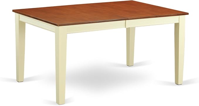 East West Furniture QUIP5-BMK-W 5 Piece Dinette Set for 4 Includes a Rectangle Dining Room Table with Butterfly Leaf and 4 Kitchen Dining Chairs, 40x78 Inch, Buttermilk & Cherry