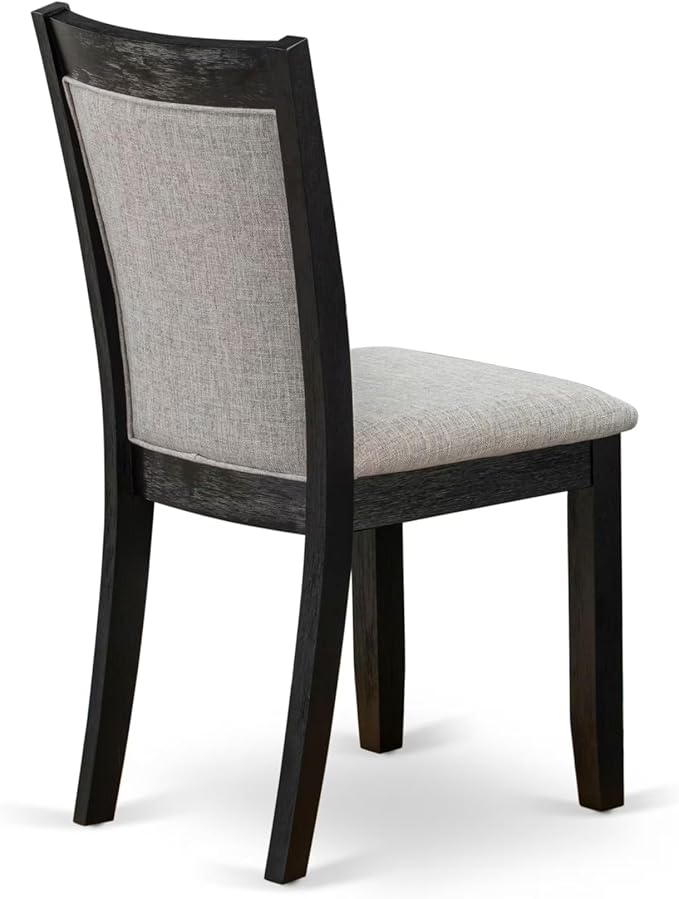 East West Furniture V697MZ606-7 7 Piece Dining Room Furniture Set Consist of a Rectangle Dining Table with V-Legs and 6 Shitake Linen Fabric Upholstered Chairs, 40x72 Inch, Multi-Color