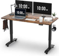 Monomi 55" Electric Standing Desk,Height Adjustable Home Office Sit Stand Up Computer PC Table,Tall Standup Workstation, Gaming Writing Study Bedroom Rising Desks,Brown