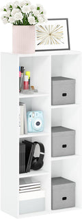 Furinno Luder Bookcase / Book / Storage , 7-Cube, White
