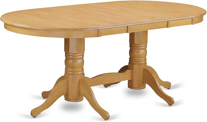 East West Furniture VABO5-OAK-W 5 Piece Kitchen Table & Chairs Set Includes an Oval Dining Table with Butterfly Leaf and 4 Dining Room Chairs, 40x76 Inch, Oak