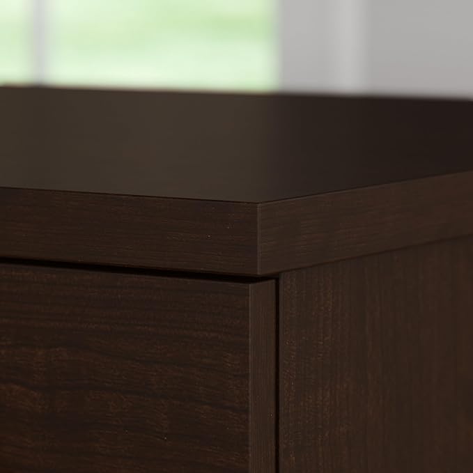 Bush Furniture Somerset 72W 3 Position Sit to Stand L Shaped Desk with Hutch in Mocha Cherry