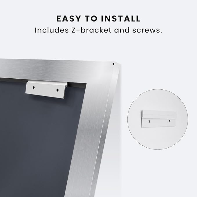 Amorho 72 X36 Inch Bathroom Mirror Silver, Thick Metal Framed Wall Mirrors for Over Sink, Brushed Nickel Mirror Perfect for Bedroom, Living Room, Entryway, Rectangle (Horizontal/Vertical).