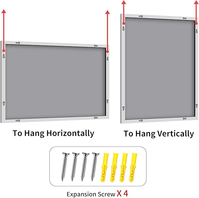 YIROMAN Bathroom Mirror 48"x24", Large Brushed Silver Bathroom Mirror for Over Sink with Aluminum Frame, Rectangular Vanity Mirror with Right Angle, Wall Mirror Hangs Horizontal or Vertical