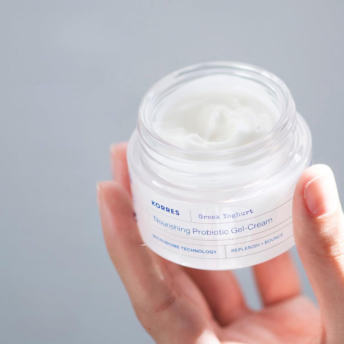 KORRES Greek Yoghurt Nourishing Probiotic Gel-Cream, Lightweight Face Moisturizer with Pre and Probiotics, Time-Released Hydration for 48 Hours, Microbiome Technology for Balanced Skin, 1.4 Fl Oz