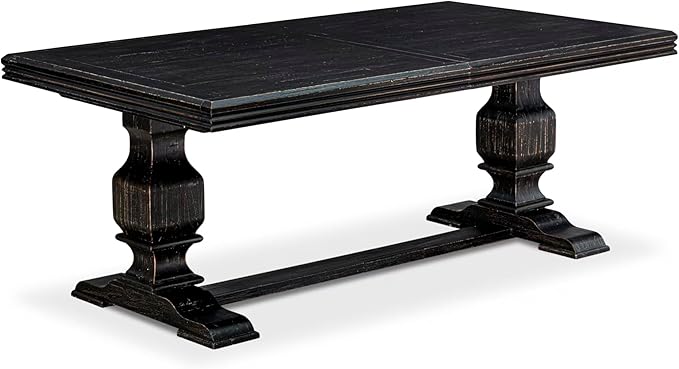 NKFO7-SBB-01-7-Piece Dining Set Consists of a Dining Table and 6 Cream Linen Fabric Kitchen Chairs & Black Legs with Button Tufted Back - Sand Blasting Black Finish.